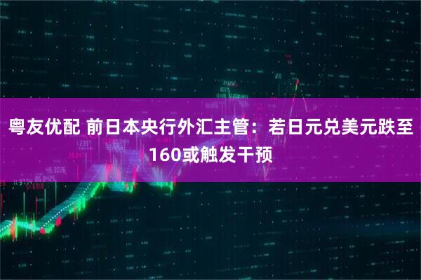 粤友优配 前日本央行外汇主管：若日元兑美元跌至160或触发干预