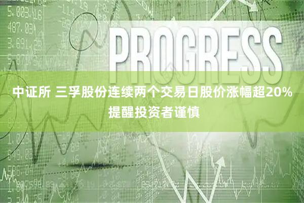 中证所 三孚股份连续两个交易日股价涨幅超20% 提醒投资者谨慎